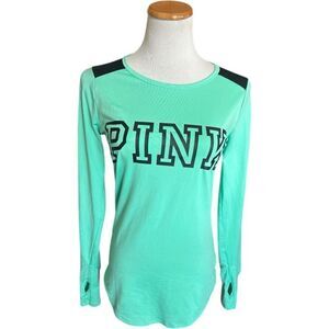 PINK Victoria's Secret Aqua Long Sleeve Top